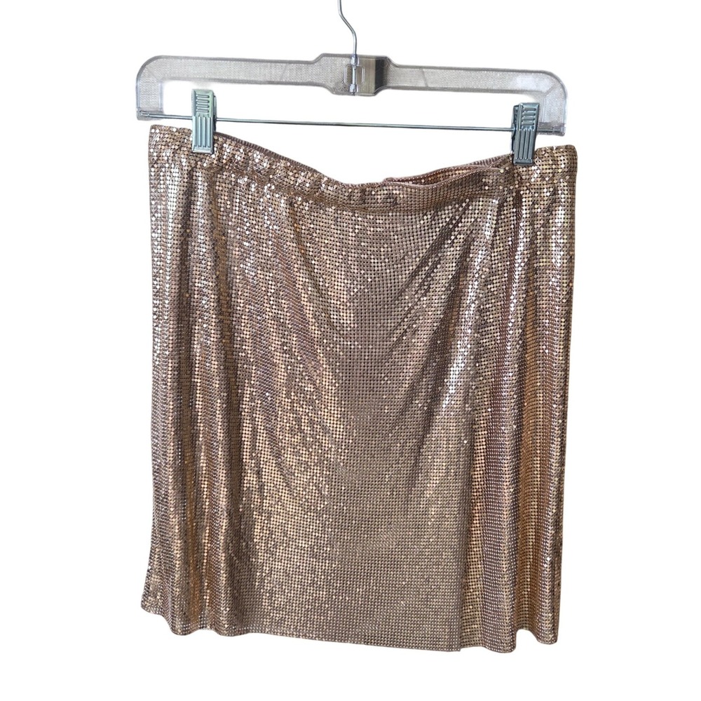 Y2K Gold Chainmail Metallic Mini Skirt Glitz Night Out Party Rave Festival Cyber